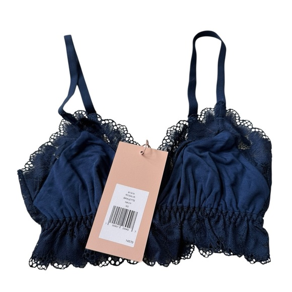 NWT Eberjey Women’s Rosalia Tencel Modal Bralette in Navy in size XS - Picture 6 of 7